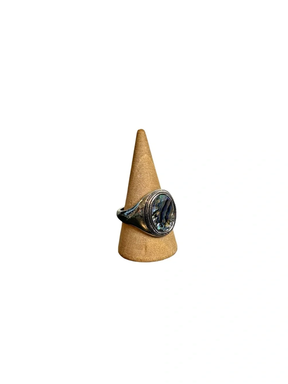 Silver Abalone Shell Ring | Size 9.5